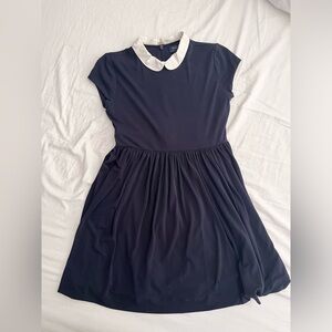 Polo Ralph Lauren Navy Fit-and-Flare Dress with White Peter Pan Collar